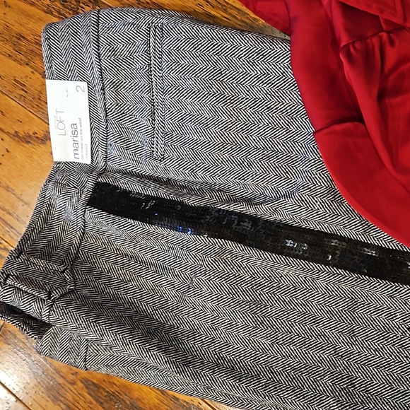 LOFT Pants - Ann Taylor LOFT Sequin detailed Cropped Wool Pants